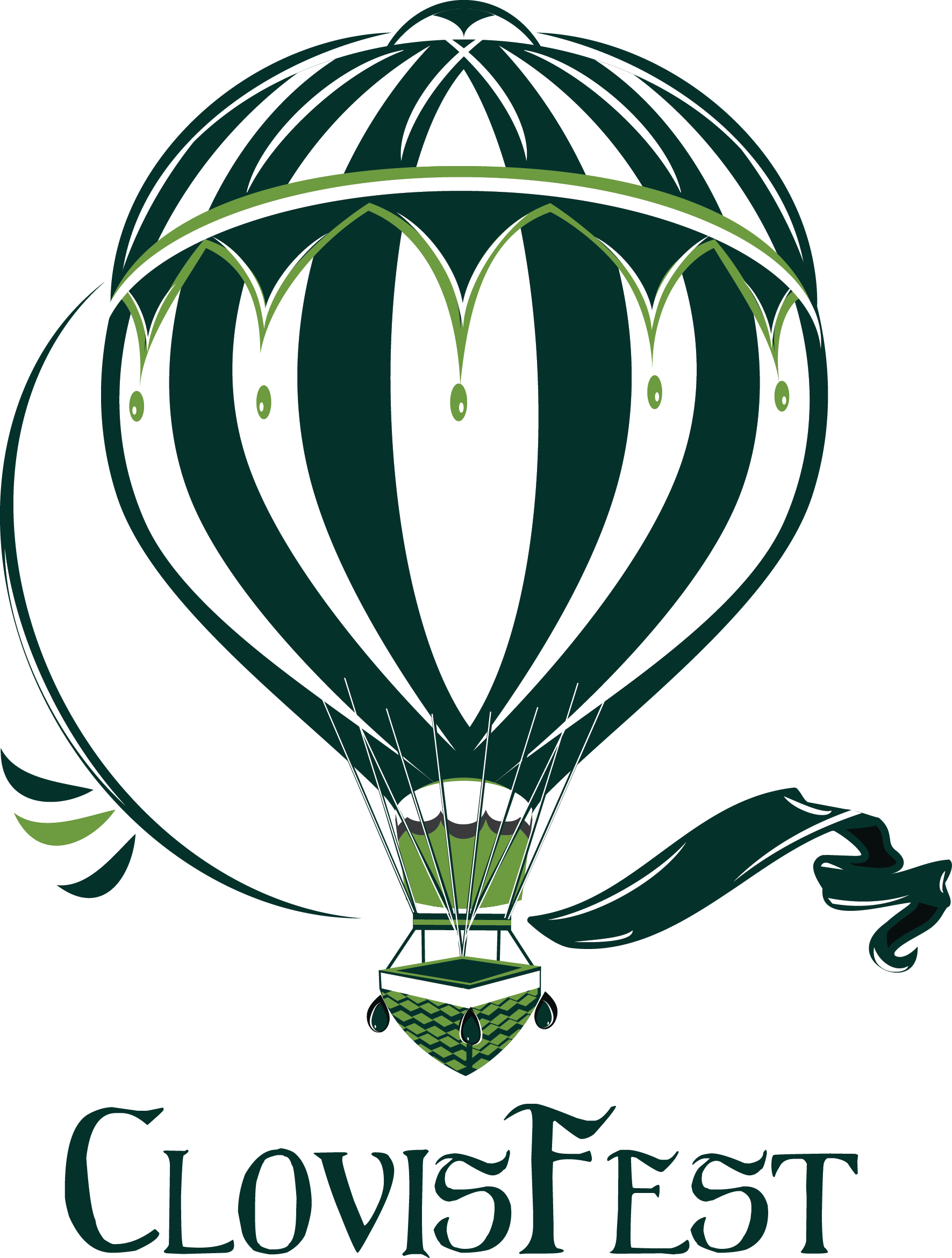 Shows illustration of hot air balloon with "ClovisFest" name beneath.