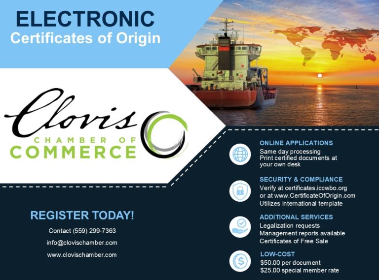 Electronic Certificate of Origin Clovis Chamber of Commerce